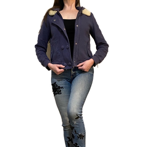 Anthropologie Allihop hoodie jacket blue medium - Picture 10 of 16
